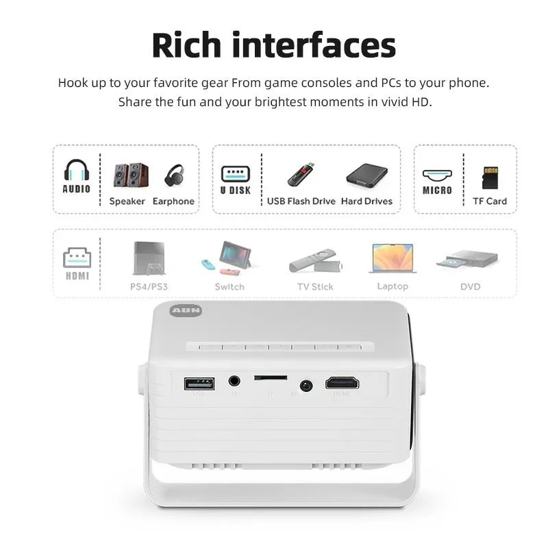 AUN Y3™ Mini Smart Projector